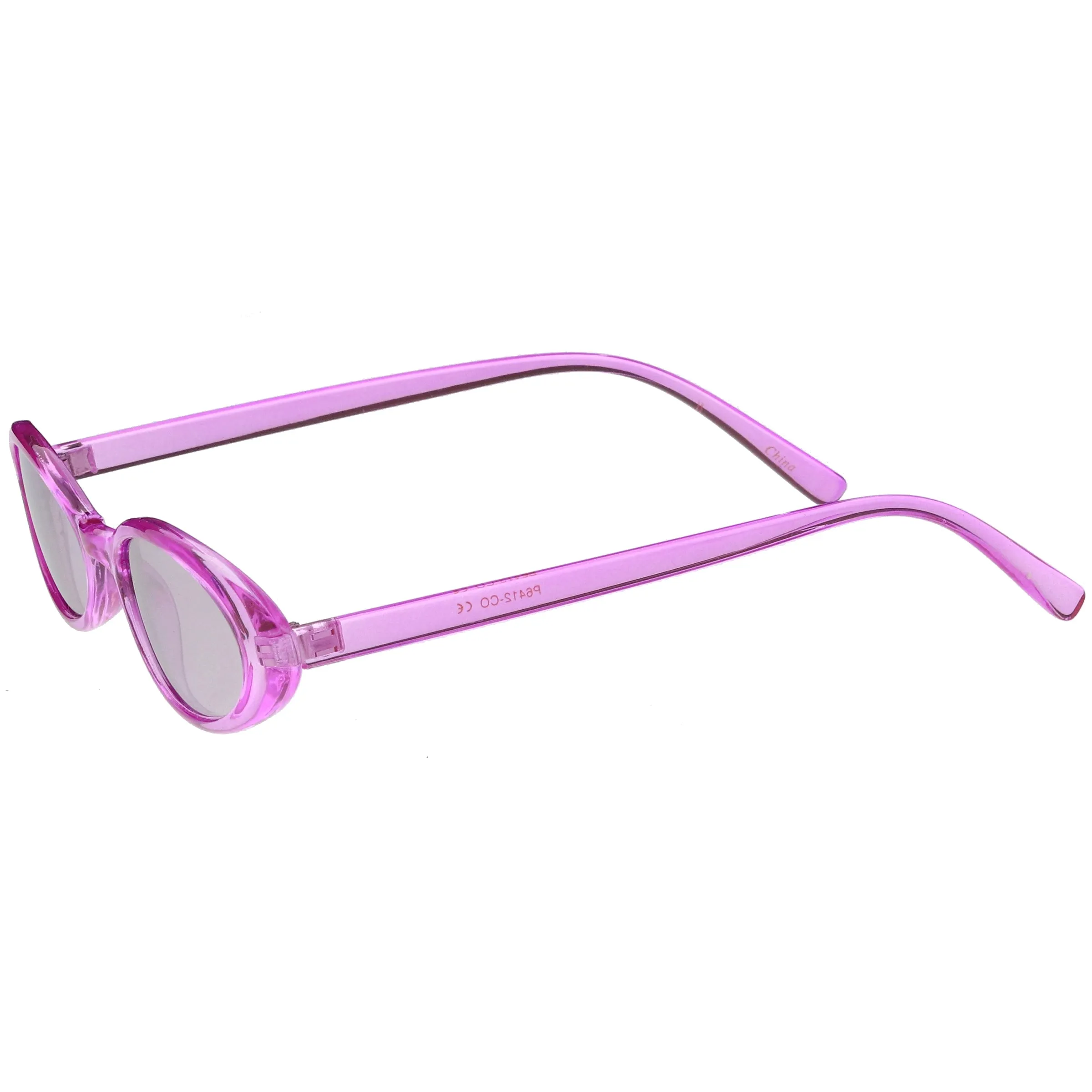 Small Retro 1990's Transparent Mirrored Lens Sunglasses C698