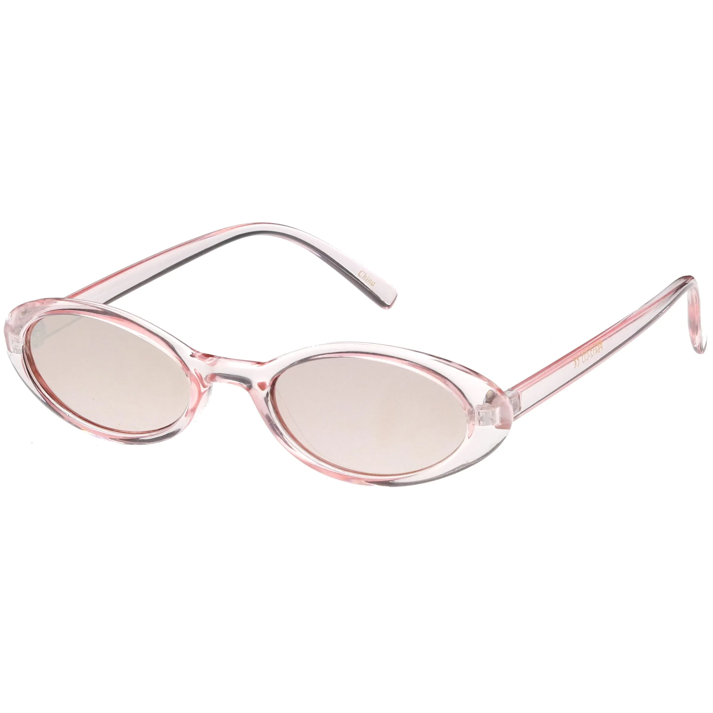 Small Retro 1990's Transparent Mirrored Lens Sunglasses C698