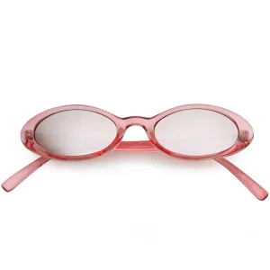 Small Retro 1990's Transparent Mirrored Lens Sunglasses C698