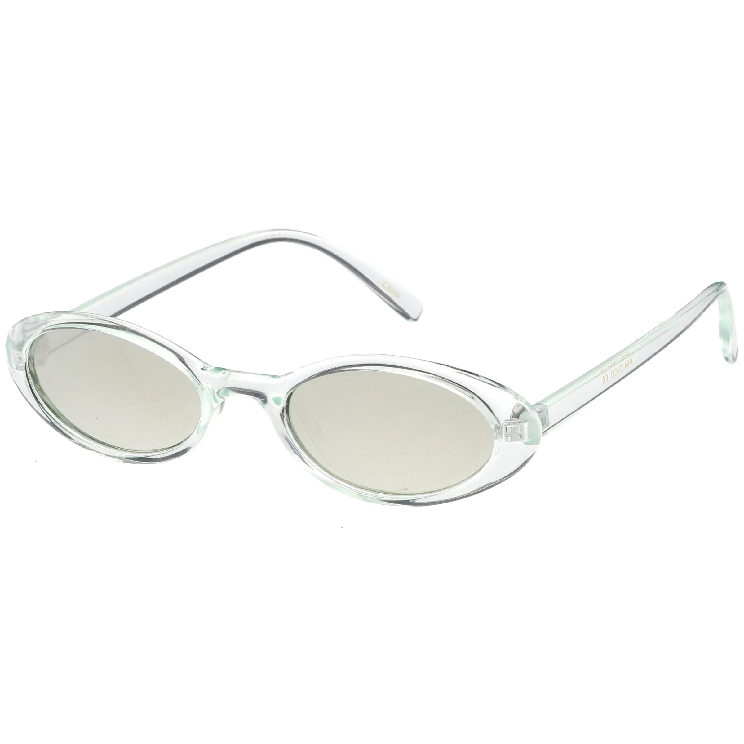 Small Retro 1990's Transparent Mirrored Lens Sunglasses C698