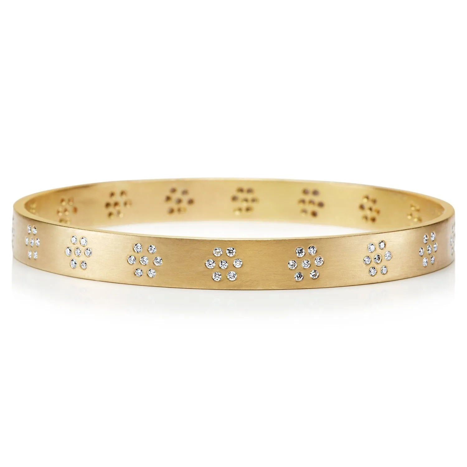 Snowdrop "Yamuna" Diamond Bangle in 20K Peach Gold