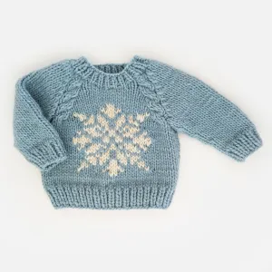 Snowflake Surf Blue Crewneck Sweater 3-4T