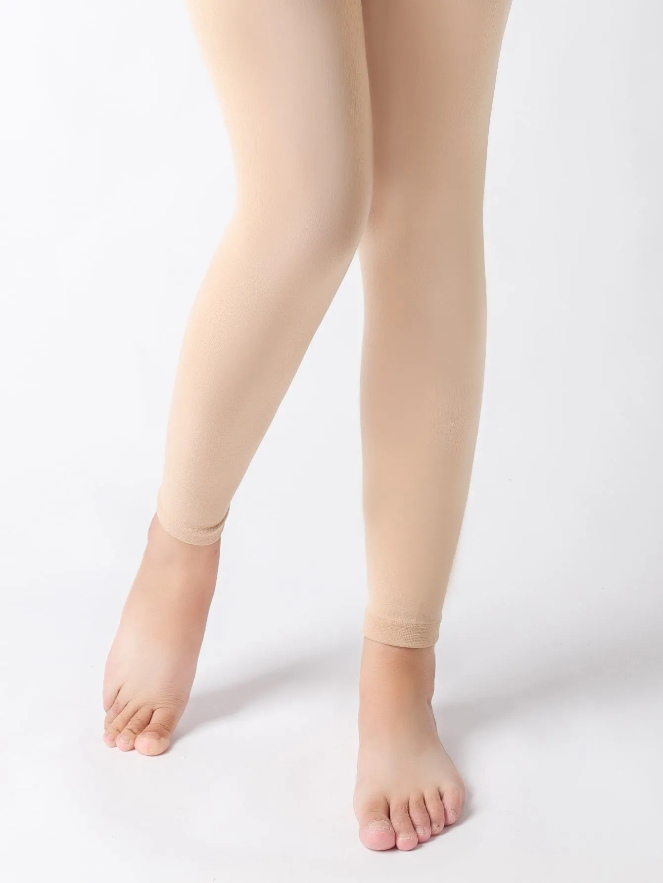 Solid Thermal Lined Tights - Apricot