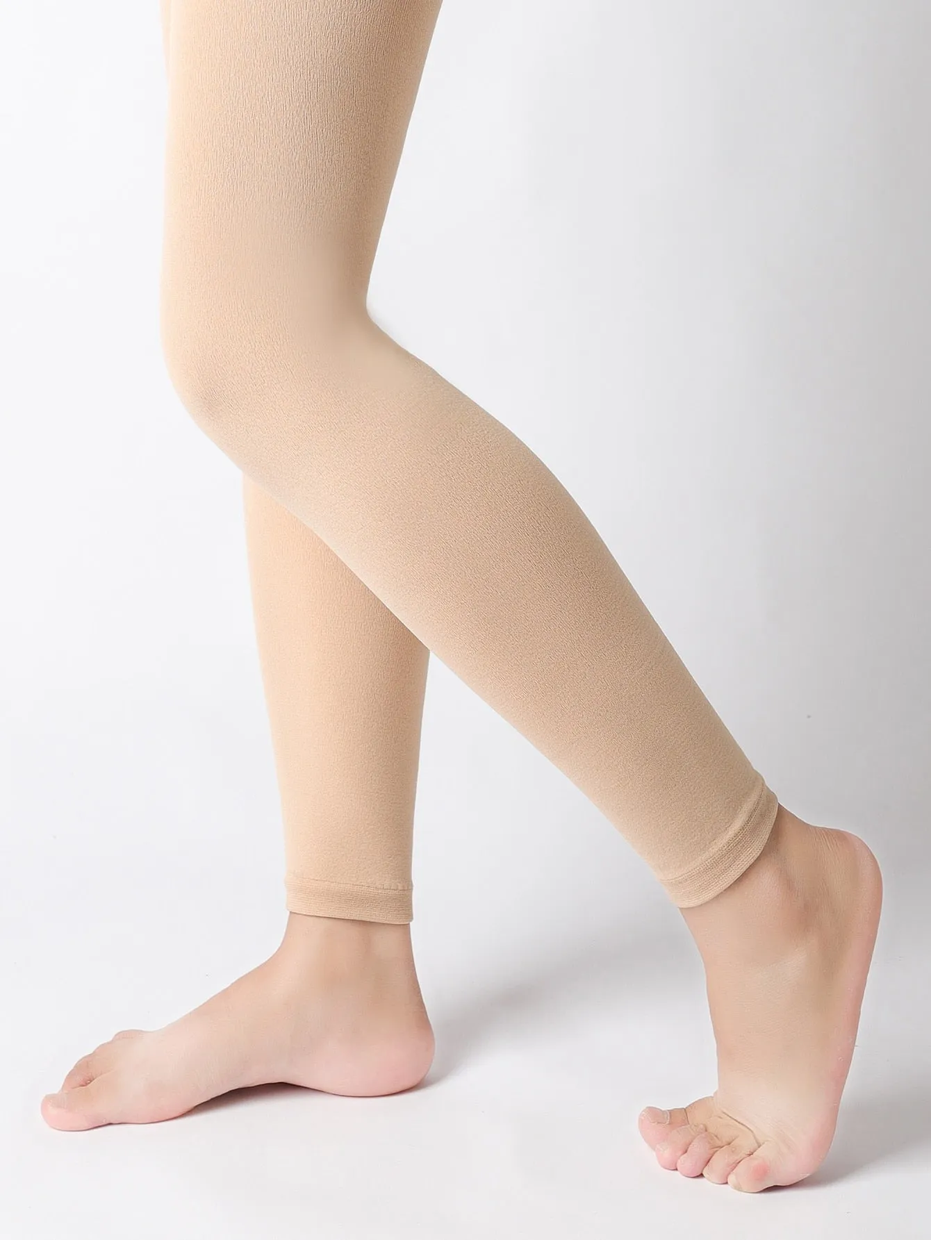 Solid Thermal Lined Tights - Apricot