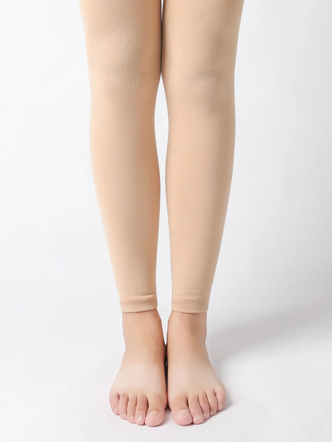 Solid Thermal Lined Tights - Apricot