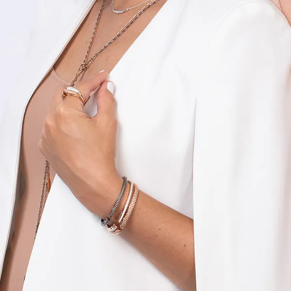 Spirit Pavé Cuff 3mm - 18K Rose Gold   CZ Blanc