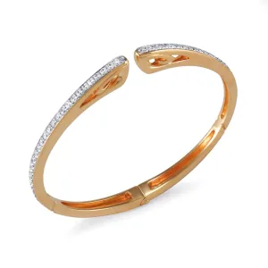 Spirit Pavé Cuff 3mm - 18K Rose Gold   CZ Blanc