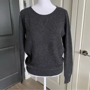 Splendid Charcoal Gray 100% Cashmere Ribbed Knit Sweater Size S