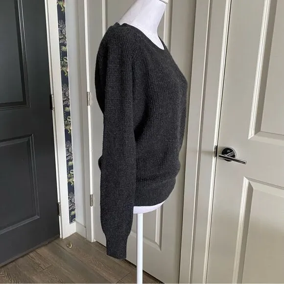Splendid Charcoal Gray 100% Cashmere Ribbed Knit Sweater Size S
