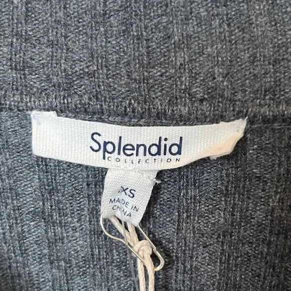 SPLENDID Women’s Dark Gray Wool Cashmere Blend Crewneck Sweater Size XS NEW