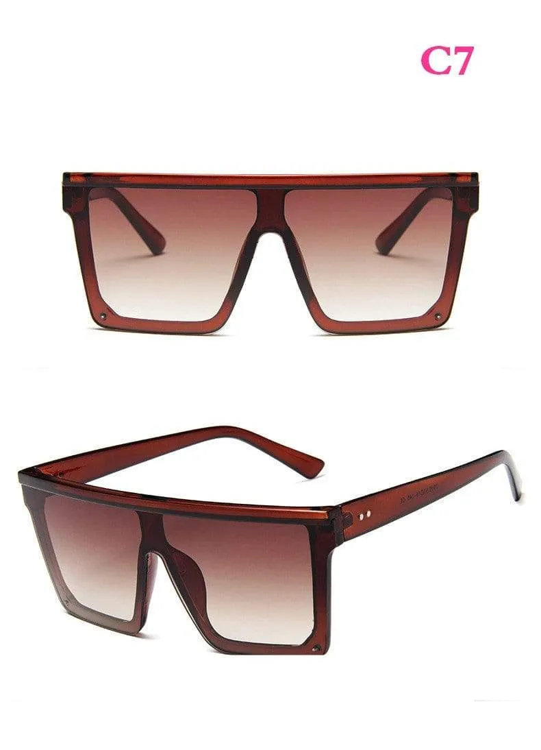 Square Oversized Sunglasses Women Gradient Glasses Women Luxury Brand Designer Outdoor Ladies UV400 Eyeglasses