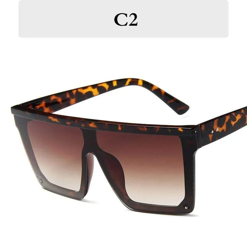Square Oversized Sunglasses Women Gradient Glasses Women Luxury Brand Designer Outdoor Ladies UV400 Eyeglasses