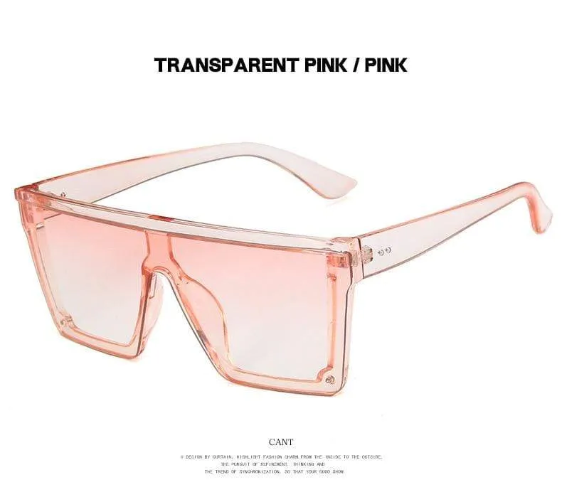 Square Women  Luxury Vintage Design Big Frame Mirror Sunglasses