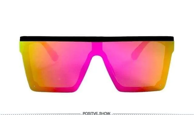 Square Women  Luxury Vintage Design Big Frame Mirror Sunglasses