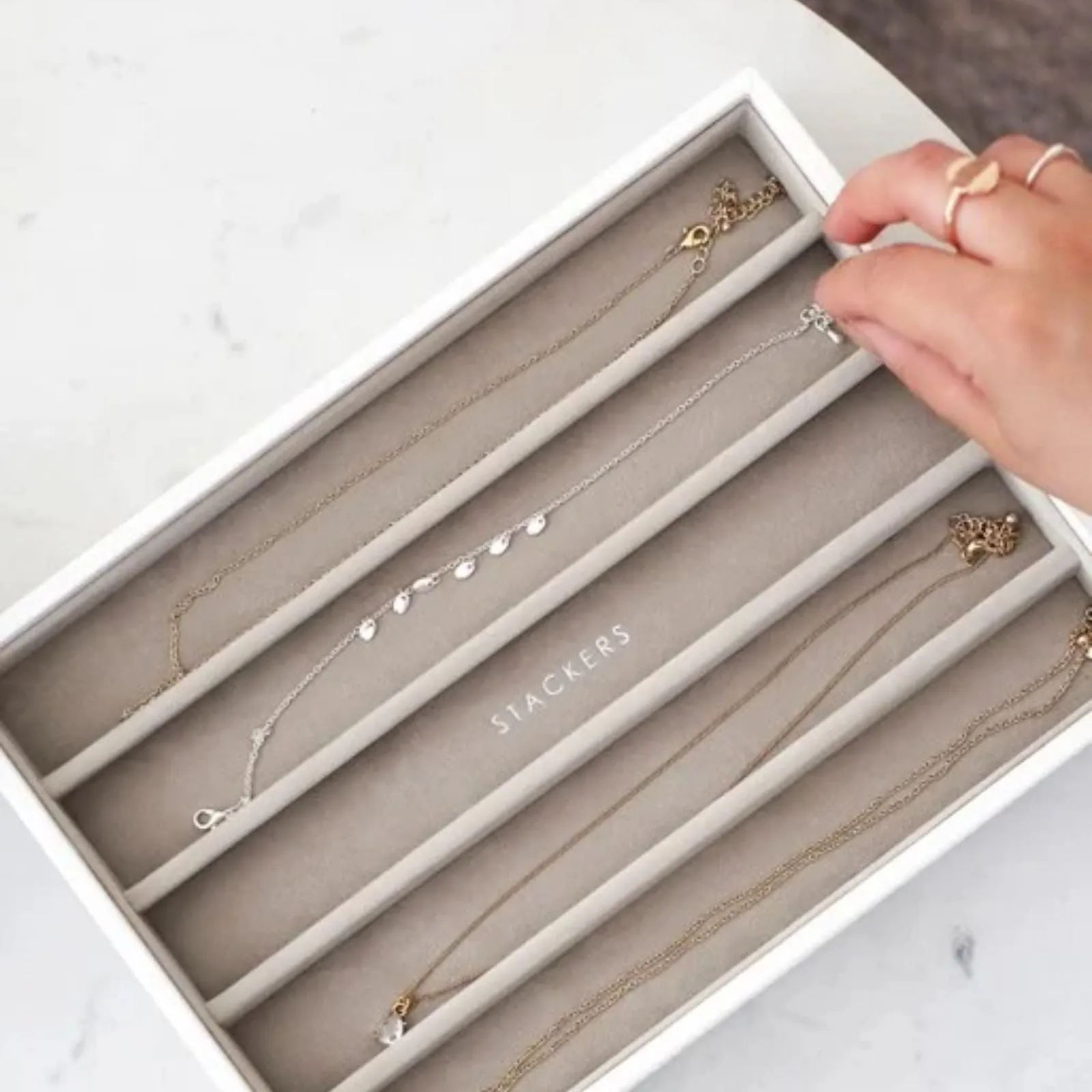 Stackers Classic Jewellery Box (5 Section Layer) - White