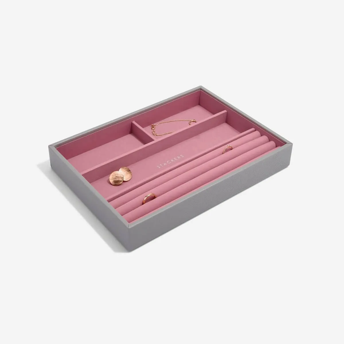Stackers Classic Jewellery Box (Ring/Bracelets Layer) - Dove Grey Pink