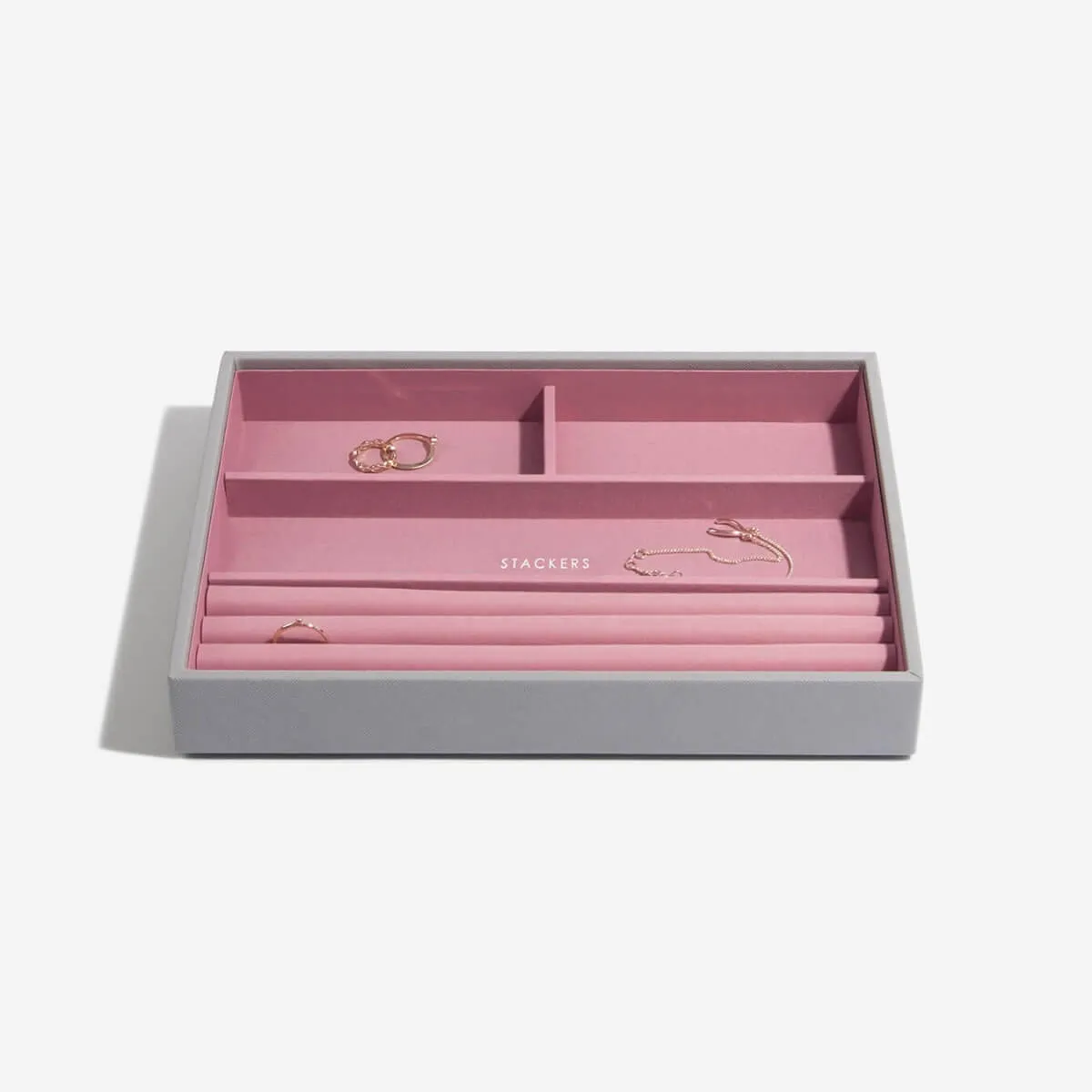 Stackers Classic Jewellery Box (Ring/Bracelets Layer) - Dove Grey Pink