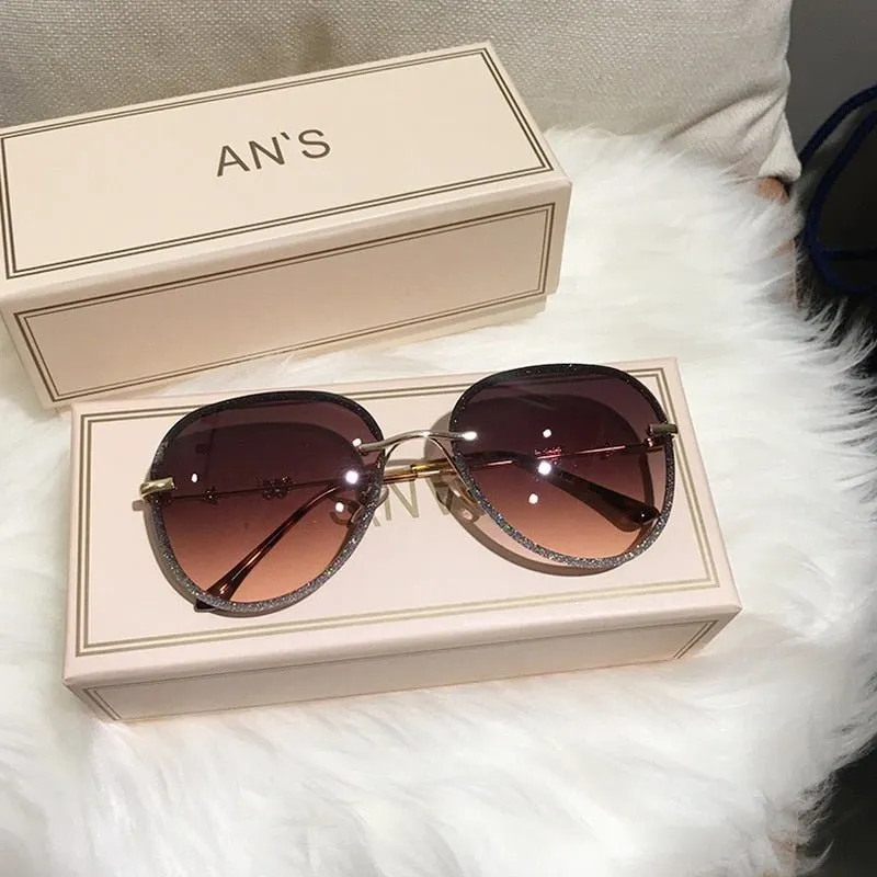 STAR Imitation Rhinestone Pilot Sunglasses UV400
