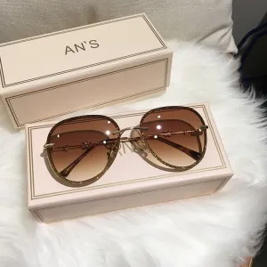 STAR Imitation Rhinestone Pilot Sunglasses UV400