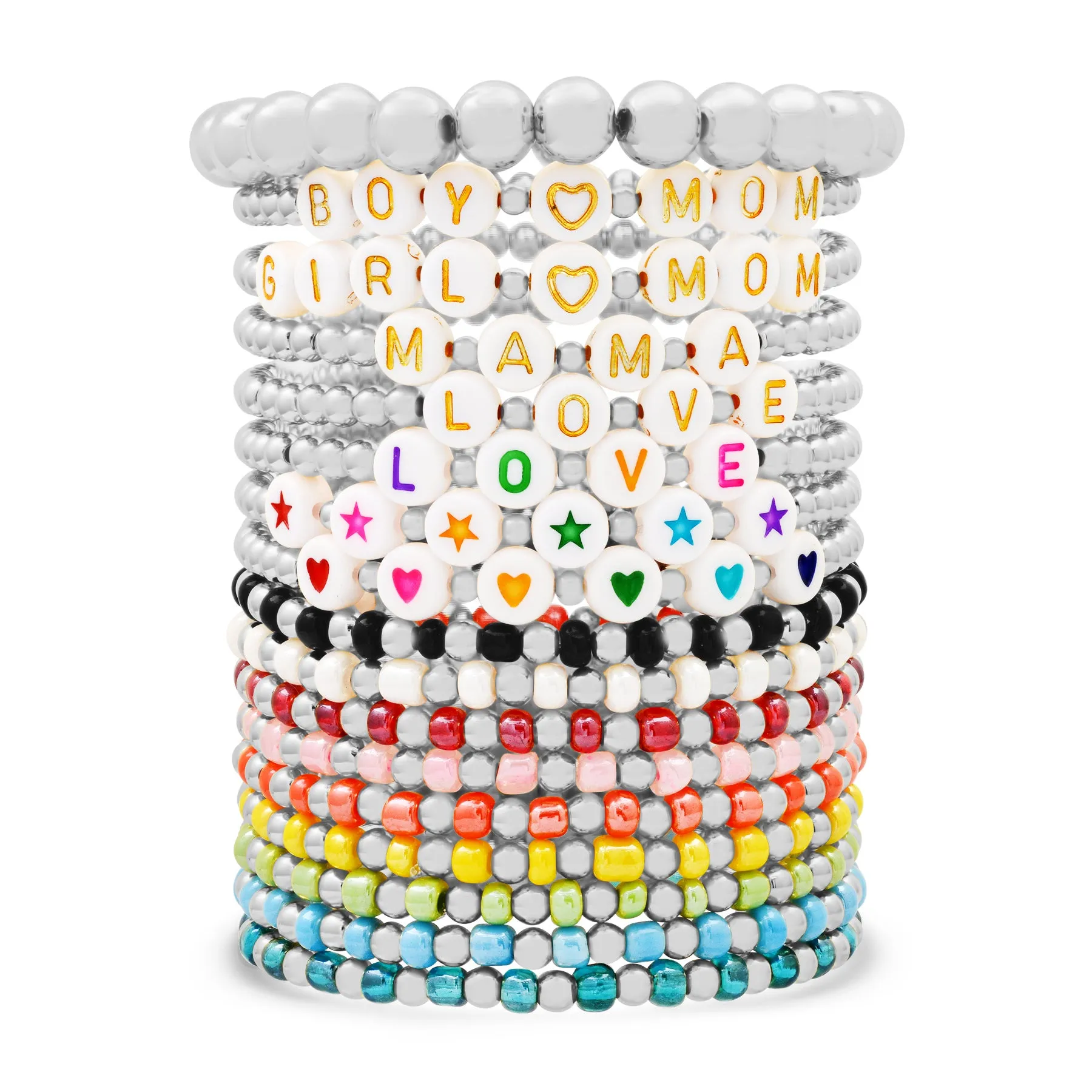 STARS BALL STRETCH BRACELET SILVER