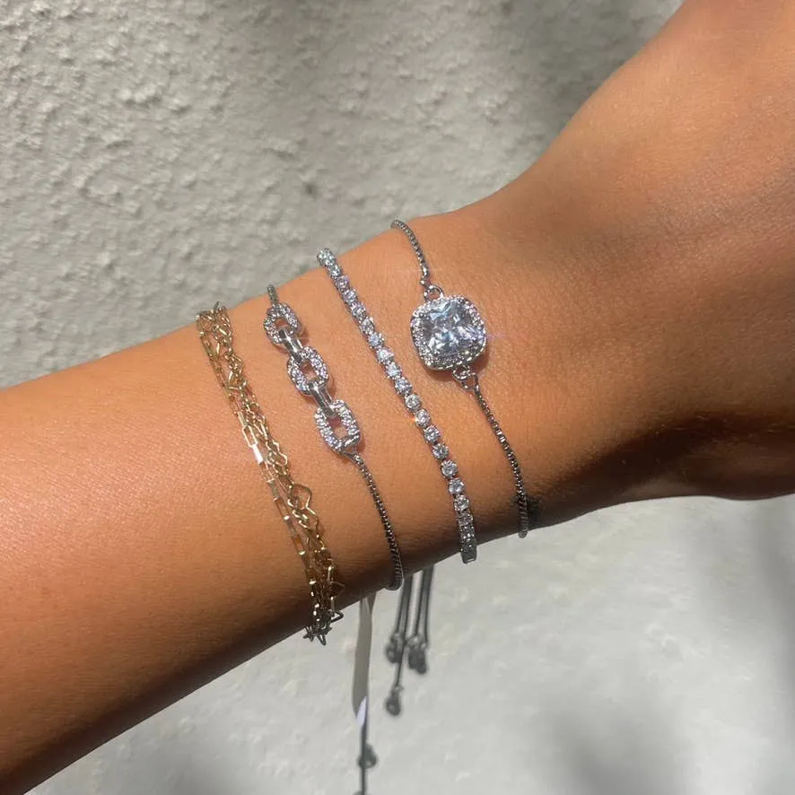 Steph Silver Slider Bracelets