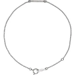 Sterling Silver .07 CTW Diamond Bar Bracelet