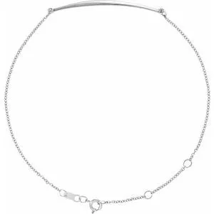 Sterling Silver Curved Bar 6 1/2-7 1/2" Bracelet