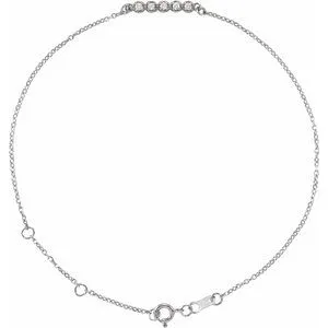 Sterling Silver.07 CTW Diamond Bar 6 1/2-7 1/2" Bracelet