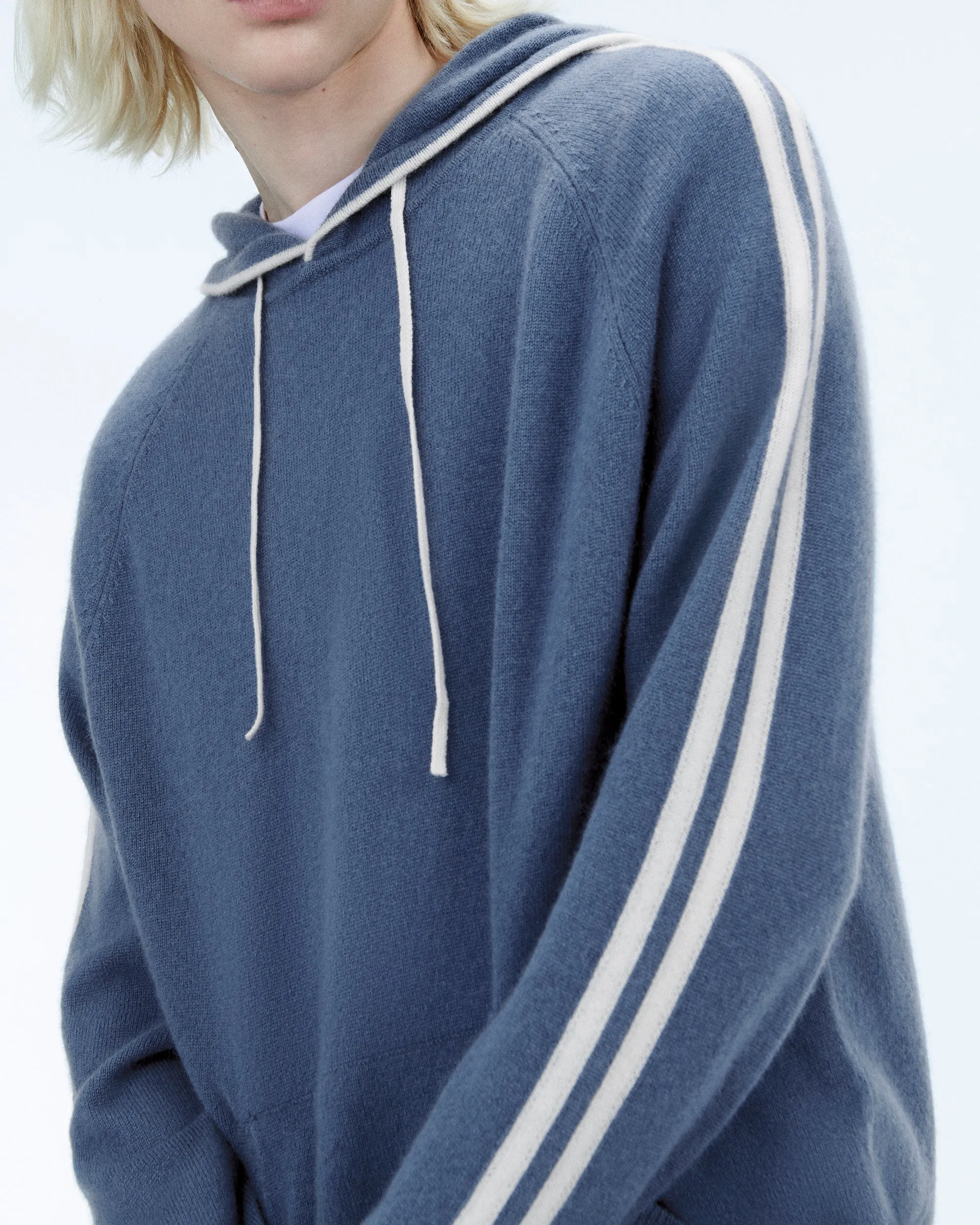 Striped Hoodie Sweater (S24 / MEN / Storm Blue)