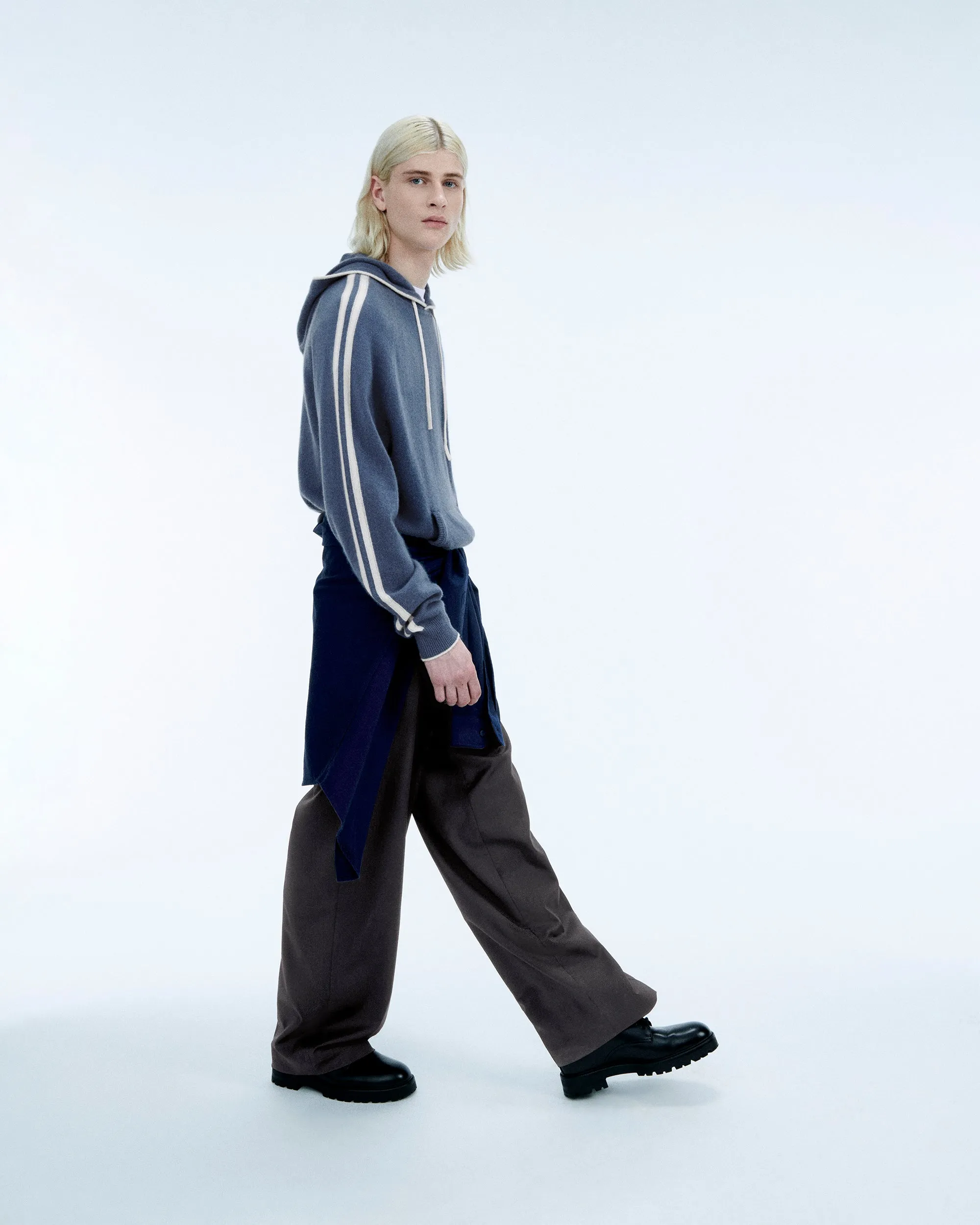Striped Hoodie Sweater (S24 / MEN / Storm Blue)