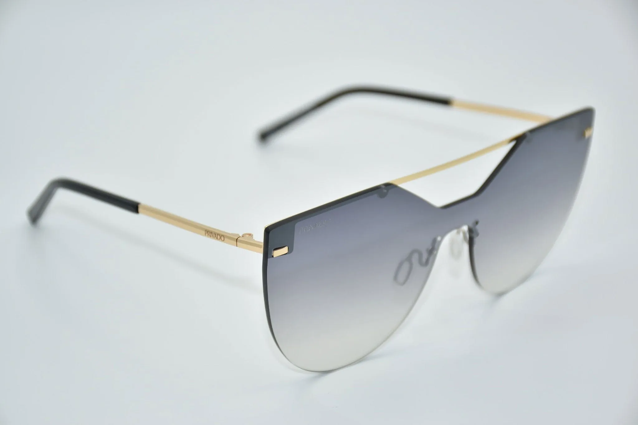 Strix - Rimless Gradient Aviator Sunglasses - Gold & Gunmetal