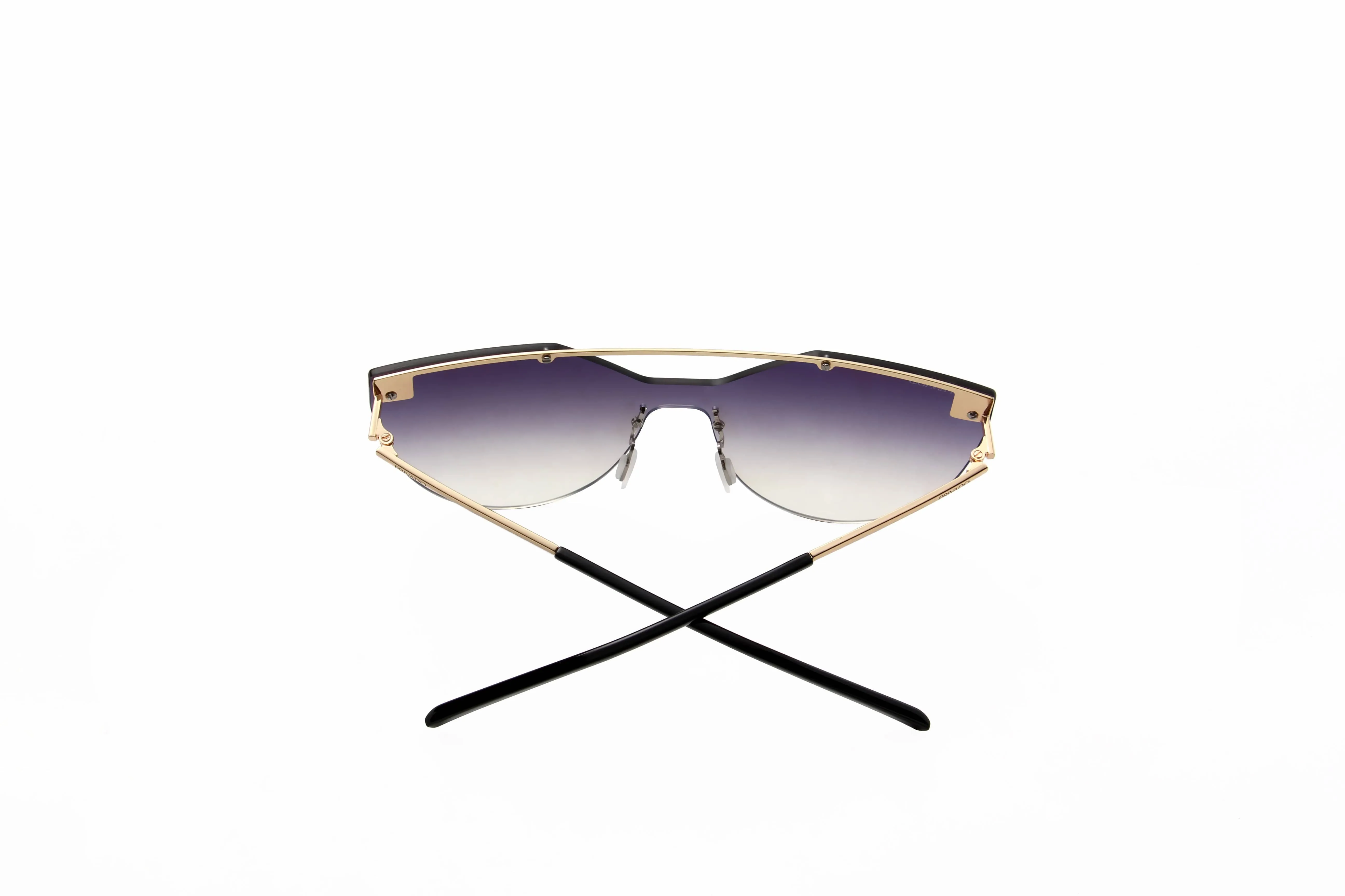 Strix - Rimless Gradient Aviator Sunglasses - Gold & Gunmetal
