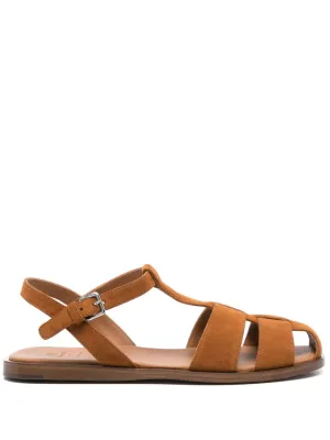 Suede leather cage sandals