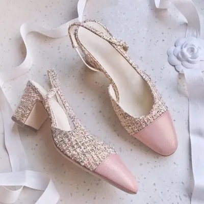 Summer Casual Pink Sandals Round Toe Ankle Strap Thick Heel Shoes Woman Slingbacks Party Wedding Lady High Heel Sandals