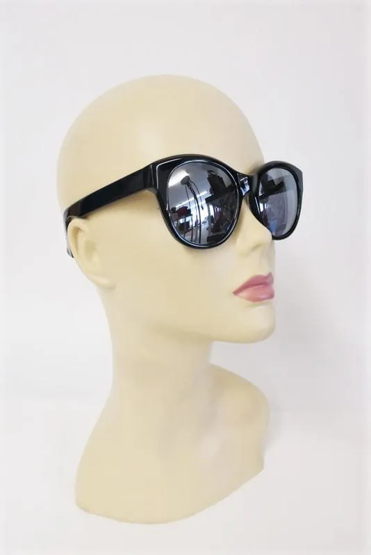 Sunday Somewhere Dolly Mirrored Sunglasses Black/Silver 049-SIL NEW