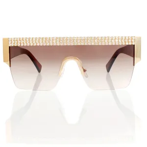 Sunglasses Shield Pave Brown Eyewear