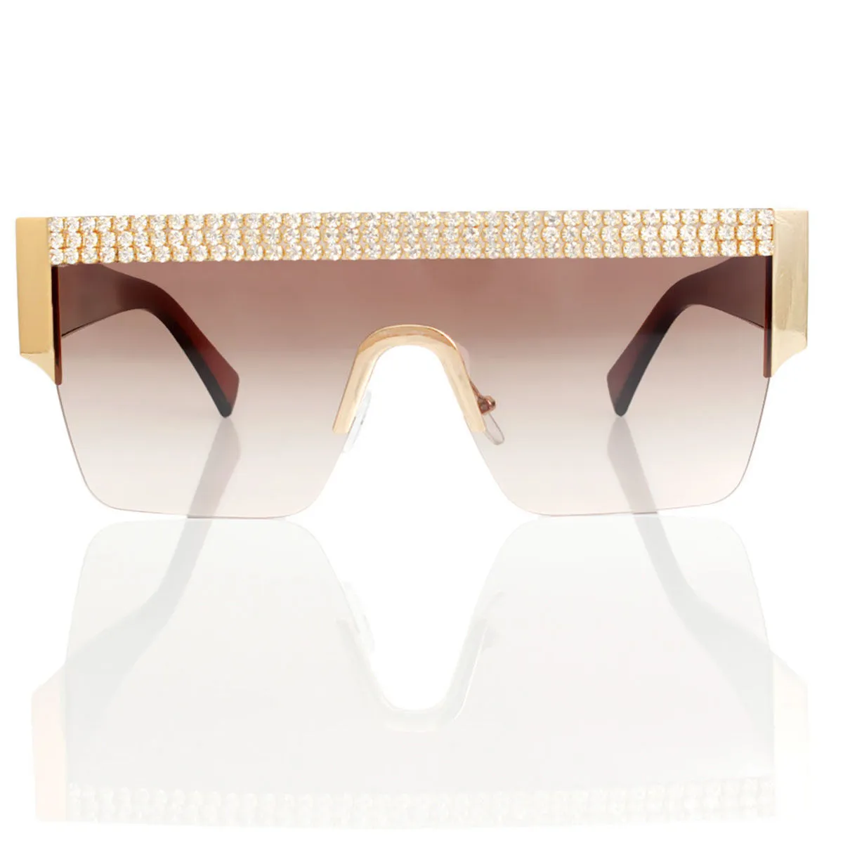 Sunglasses Shield Pave Brown Eyewear
