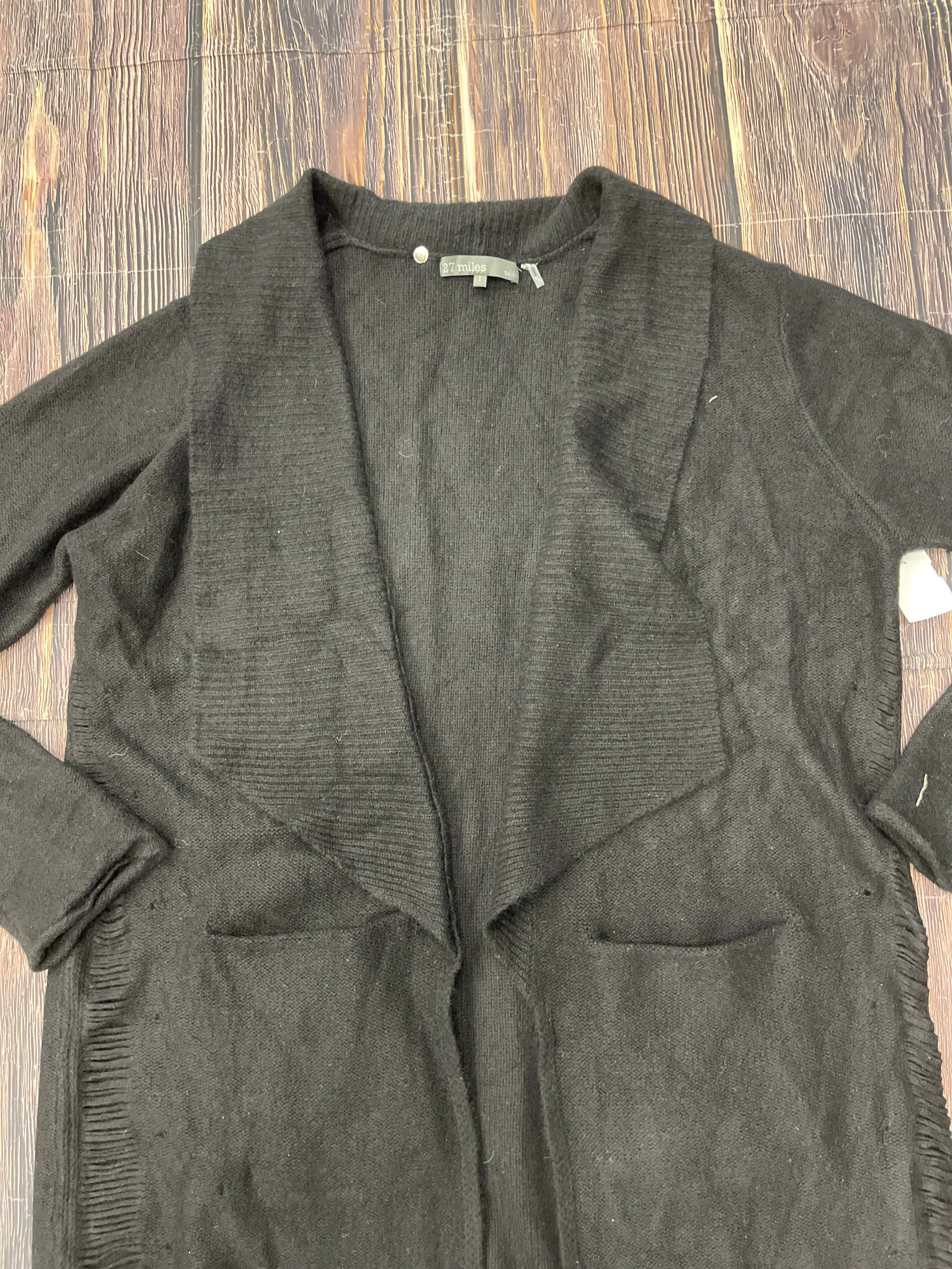 Sweater Cardigan Cashmere By Clothes Mentor In Black, Size: L