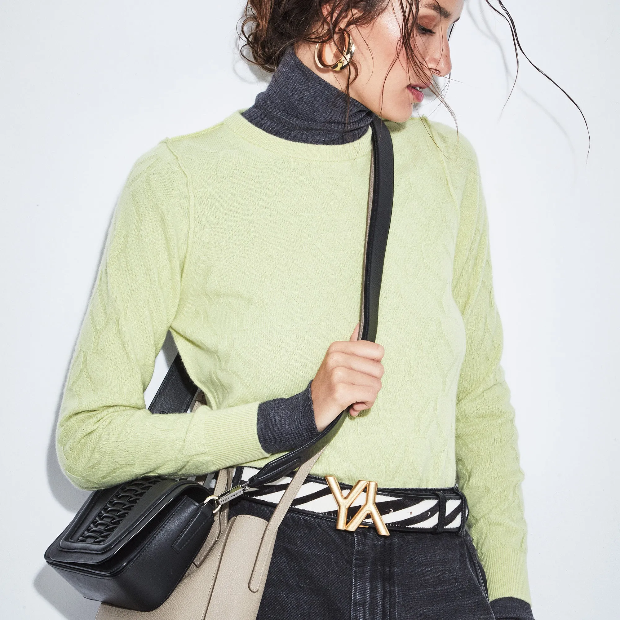 Sweater Cashmere Citron YY Logomania