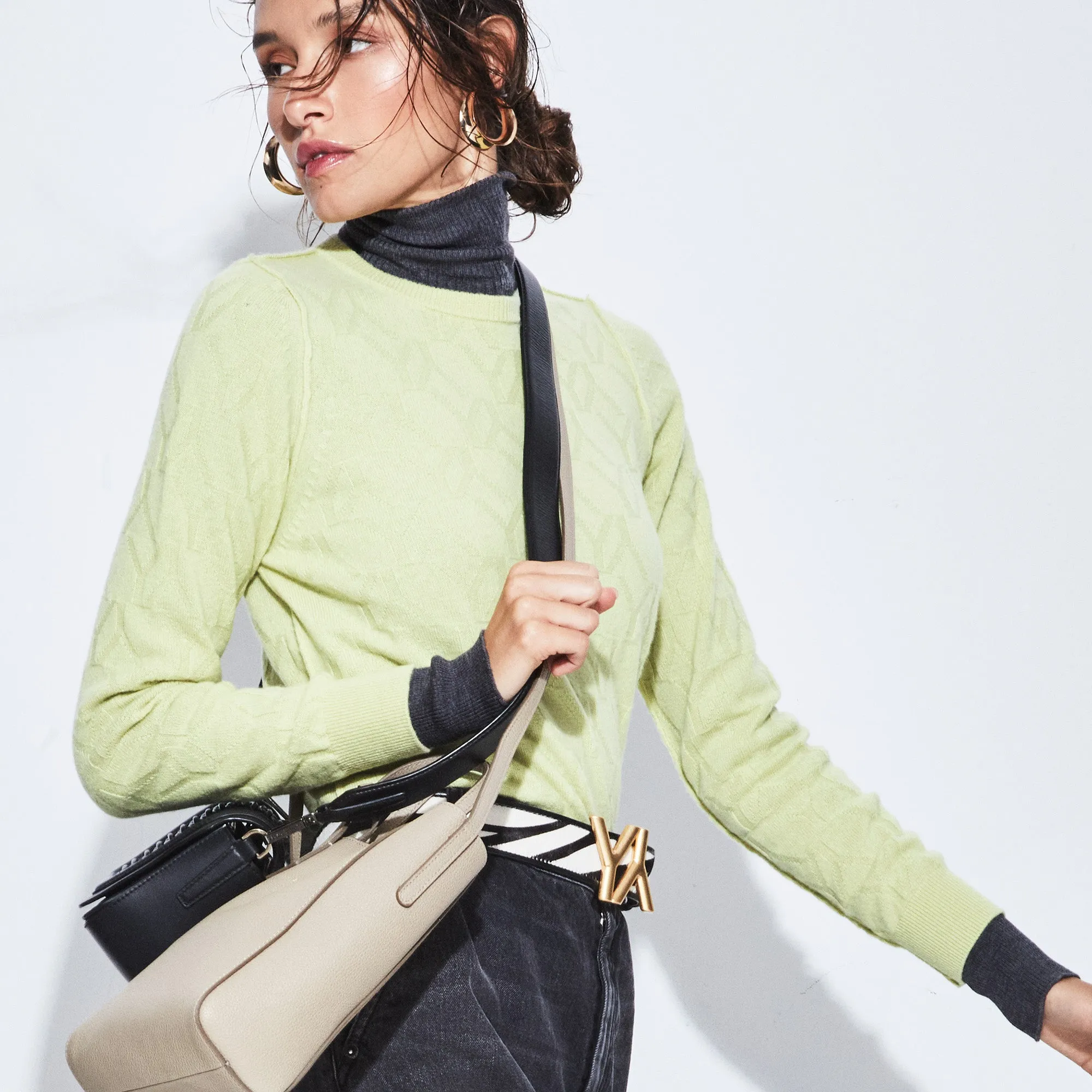 Sweater Cashmere Citron YY Logomania