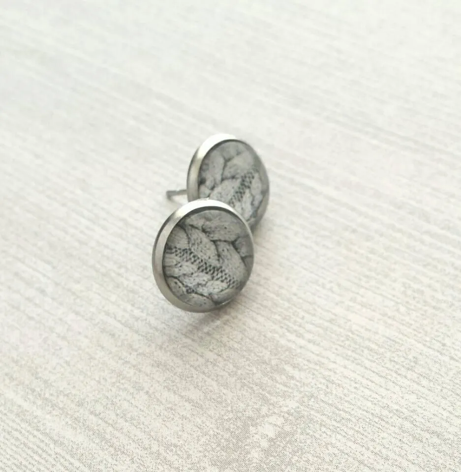 Sweater Earring, grey sweater earring, cable knit earring, winter stud, grey winter earring, winter stud, cozy earring, gray stud earring