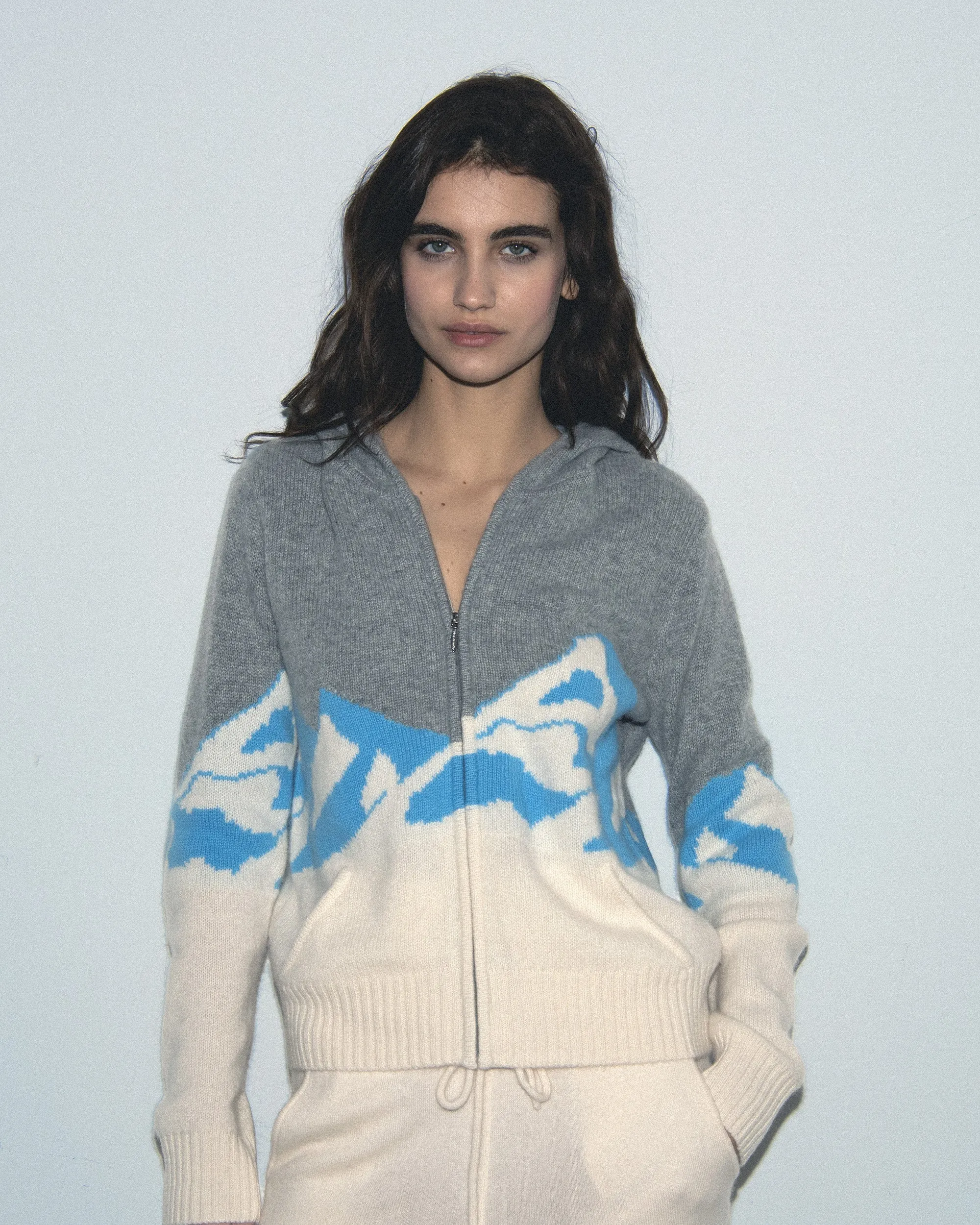 Sweater Hoodie Mountain (H24 / WOMEN / Ecru)