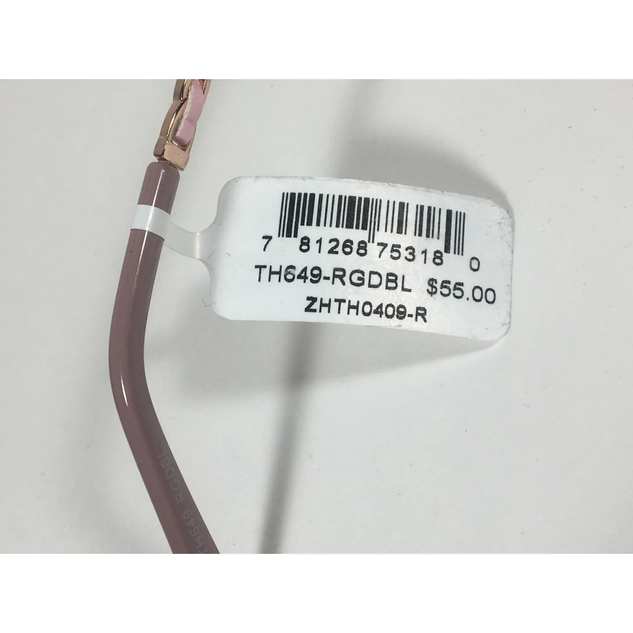Tahari Aviator Sunglasses Rose Gold Nude And Pink Leather Chord Brown Gradient Lens TH649 RGDBL