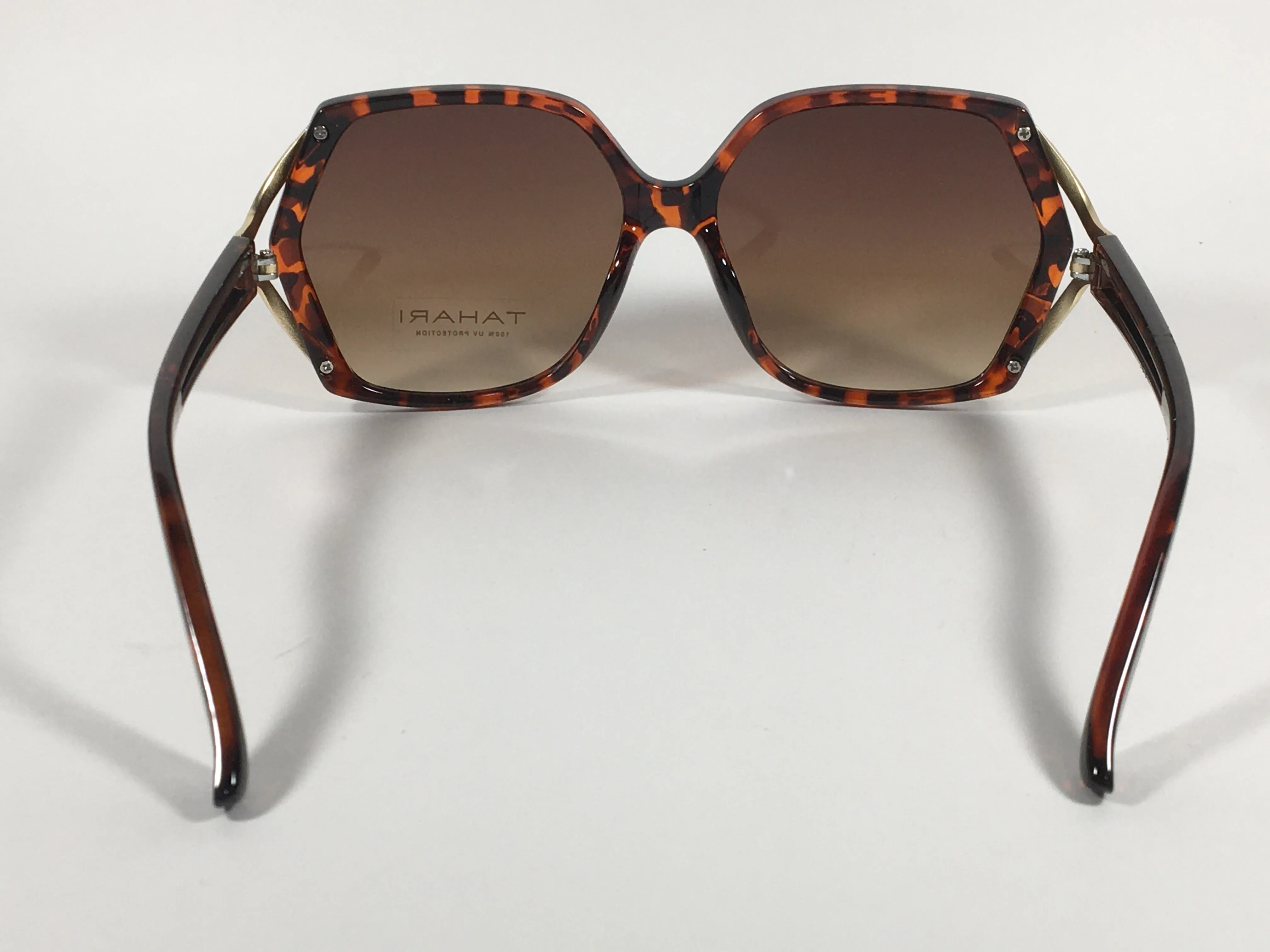Tahari Butterfly Sunglasses Brown Tortoise And Gold Frame Brown Gradient Lens TH742 TSGLD