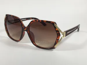 Tahari Butterfly Sunglasses Brown Tortoise And Gold Frame Brown Gradient Lens TH742 TSGLD