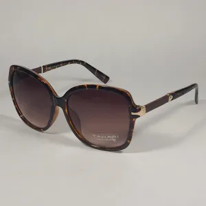 Tahari Butterfly Sunglasses Brown Tortoise Gold Brown Gradient Lens TH773 TS