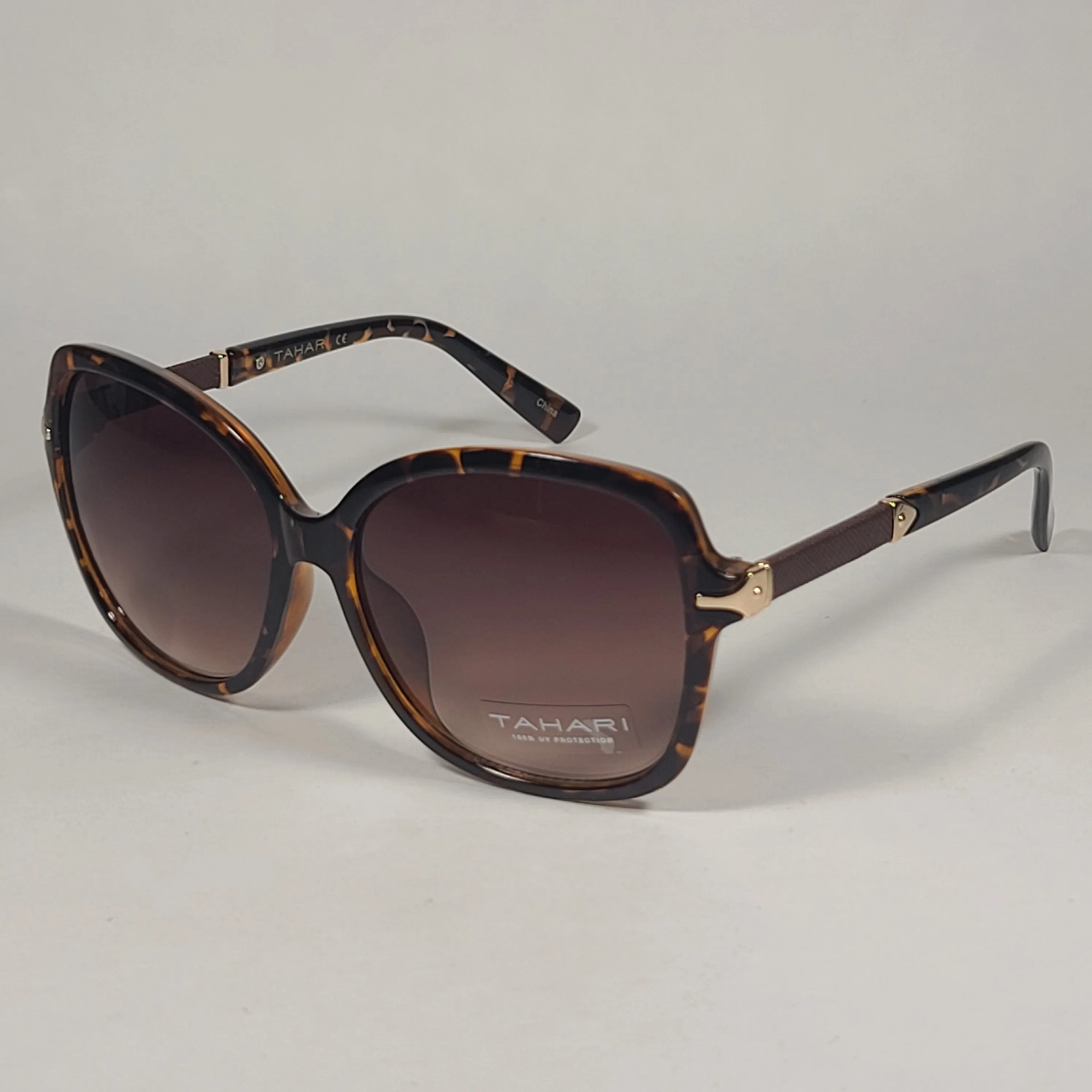 Tahari Butterfly Sunglasses Brown Tortoise Gold Brown Gradient Lens TH773 TS