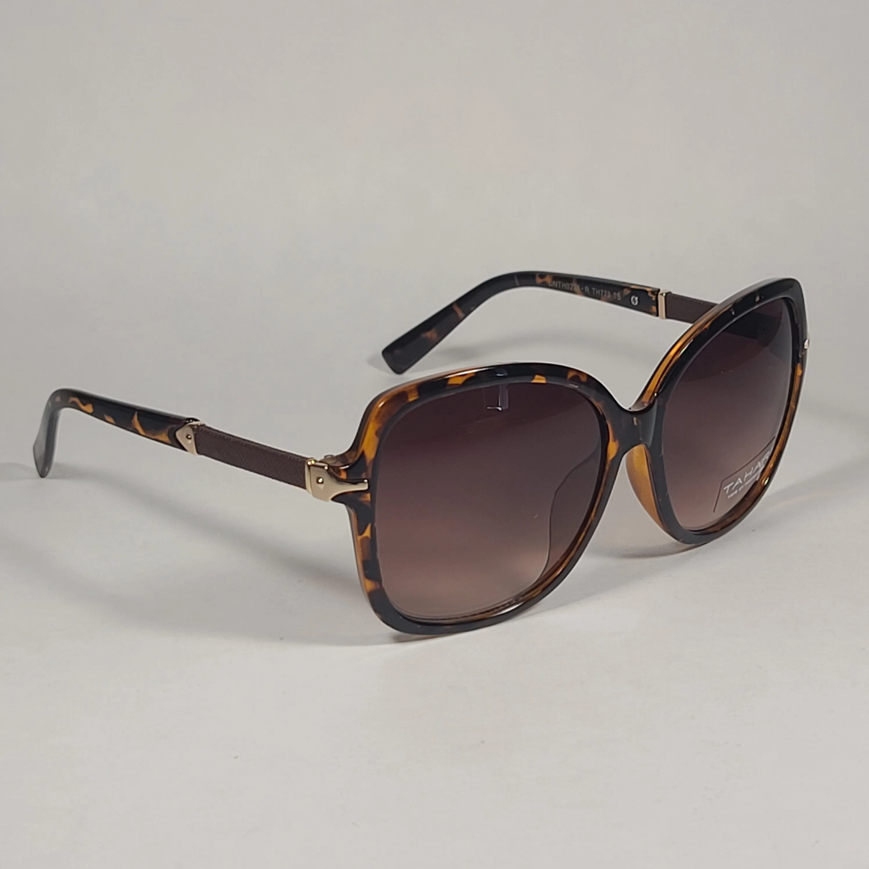 Tahari Butterfly Sunglasses Brown Tortoise Gold Brown Gradient Lens TH773 TS
