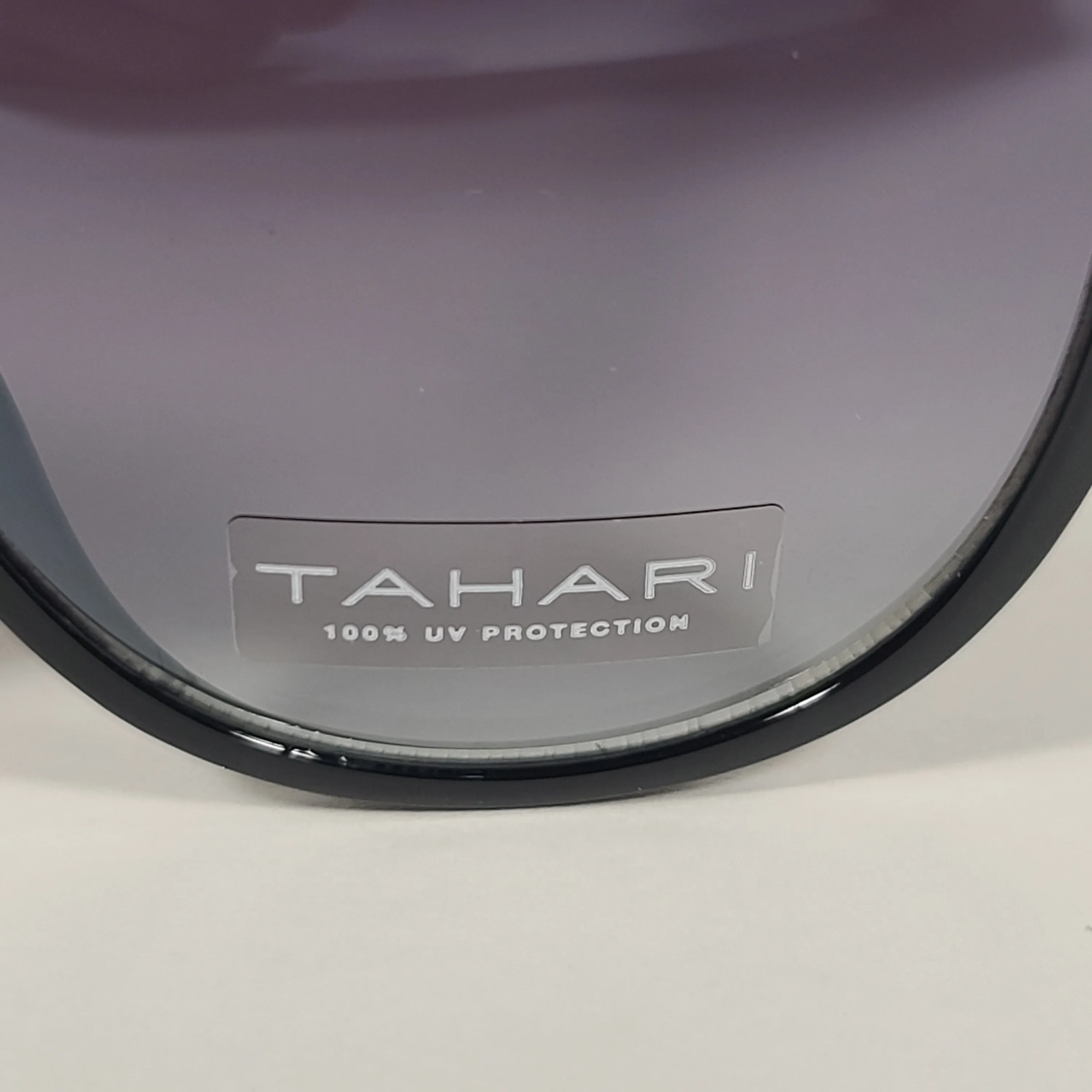Tahari Cat Eye Sunglasses Shiny Black Frame Gray Smoke Gradient Lens TH761 OX