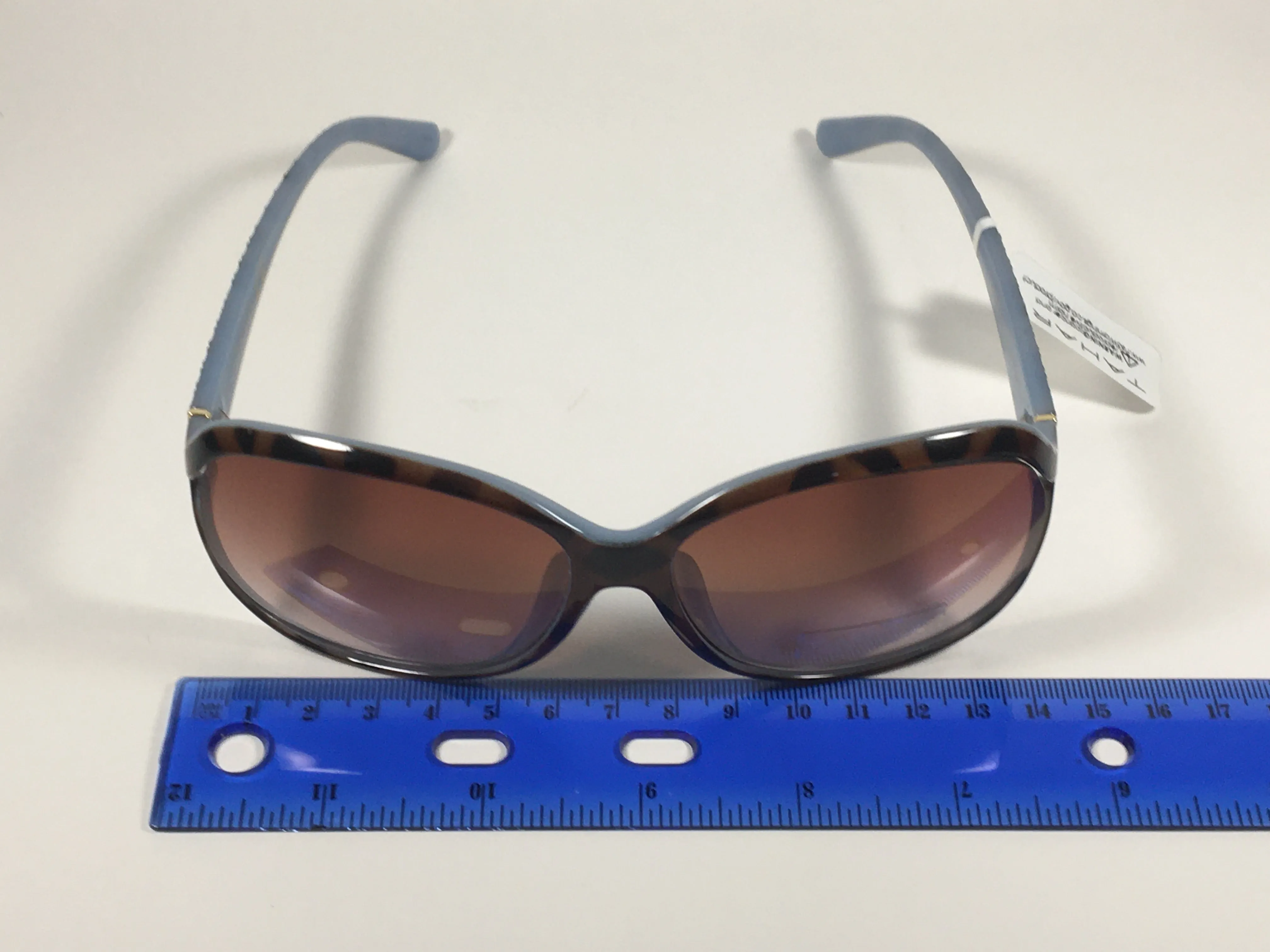 Tahari Large Oval Sunglasses Blue Gray Tortoise Brown Gradient Lens TH660 TSBL